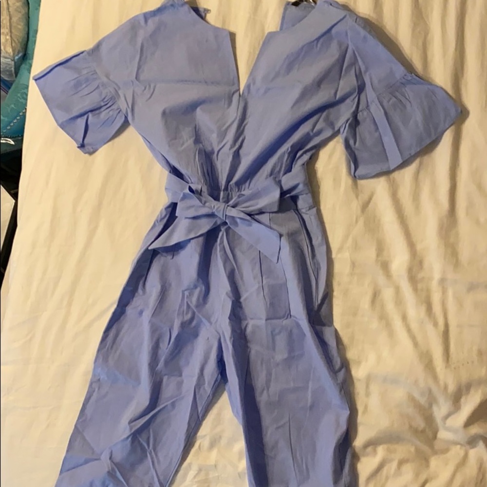 women’s zara baby blue jumpsuit
